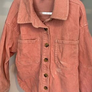 Forever 21 Coral Corduroy Utility Jacket